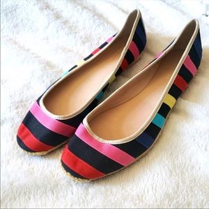 Kate Spade Vivi rainbow striped espadrille flats colorful size 10